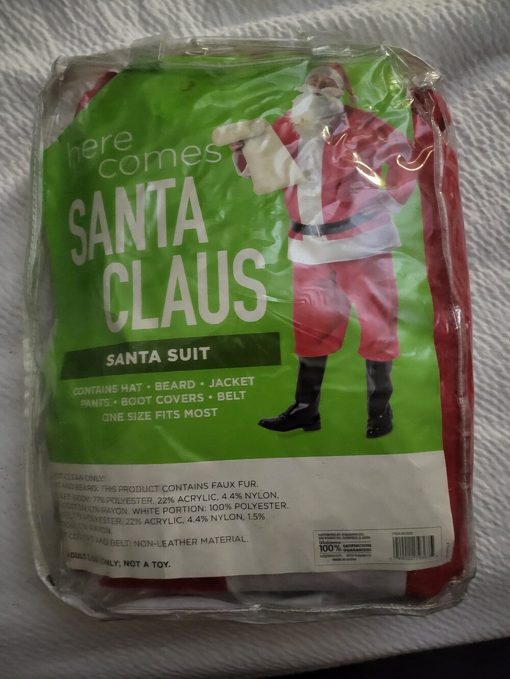 6 PIECE SANTA CLAUS SANTA SUIT ONE SIZE FITS MOST ADULTS COSTUME NEW